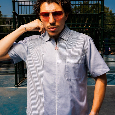 Patchstripe Zip Shirt