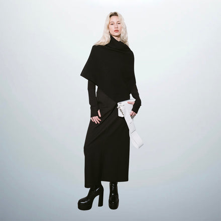 Long Black Skirt with slit in the back