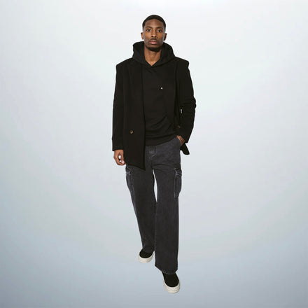 Straight Leg Denim Cargo Pants