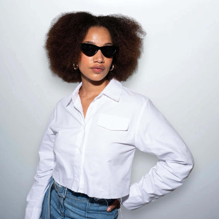 Raw Edge Crop Shirt