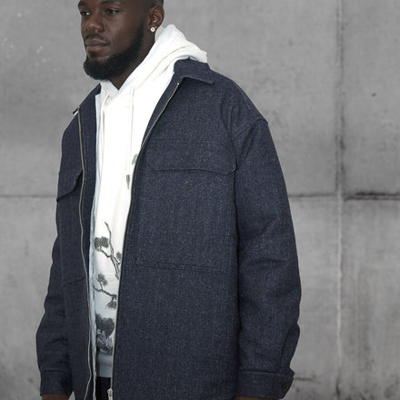 Zipped Denim Coat