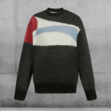 Ellipse Panelled Mohair Black Sweater C2H4