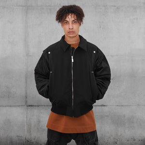 QUILTED INTERVEIN LAYERED BOMBER JACKET by C2H4