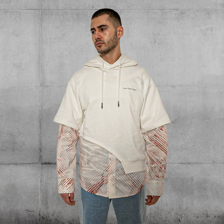 Shirting Panelled Hoodie by Feng Chen Wang