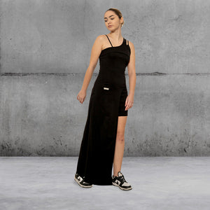 Woman Asymmetric Hem Midi Dress by C2H4