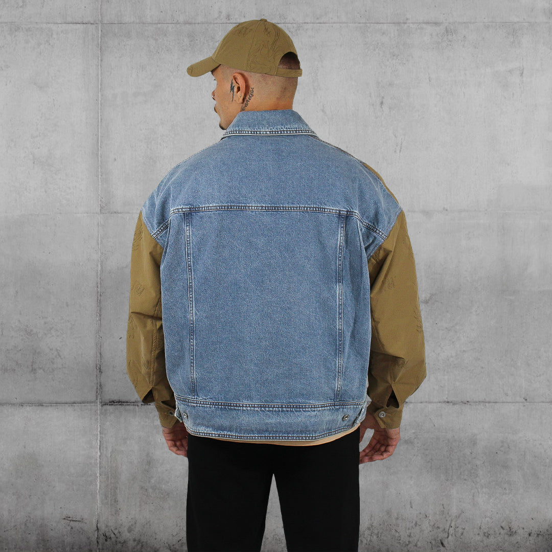 Vintage denim jacket | deconstructed denim wash jacket |FENG CHEN