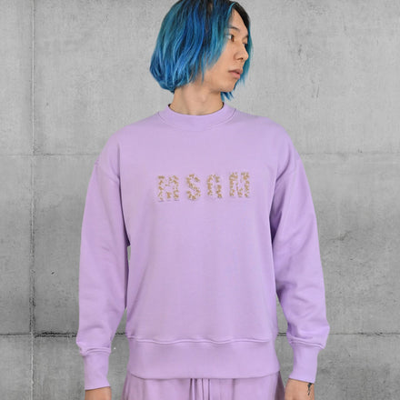 Lilac Felpa Sweatshirt Logo MSGM