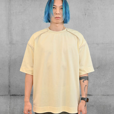 Piping Knit Collar Half Sleeve T-Shirt Juun.J