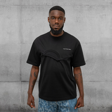 Double Neck T-shirt Black⎮Feng Chen Wang⎮Unfolloworld